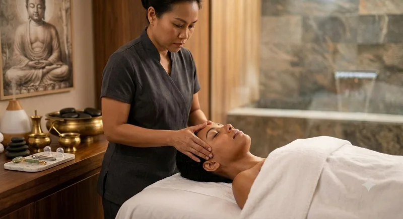 Therapist giving a massage